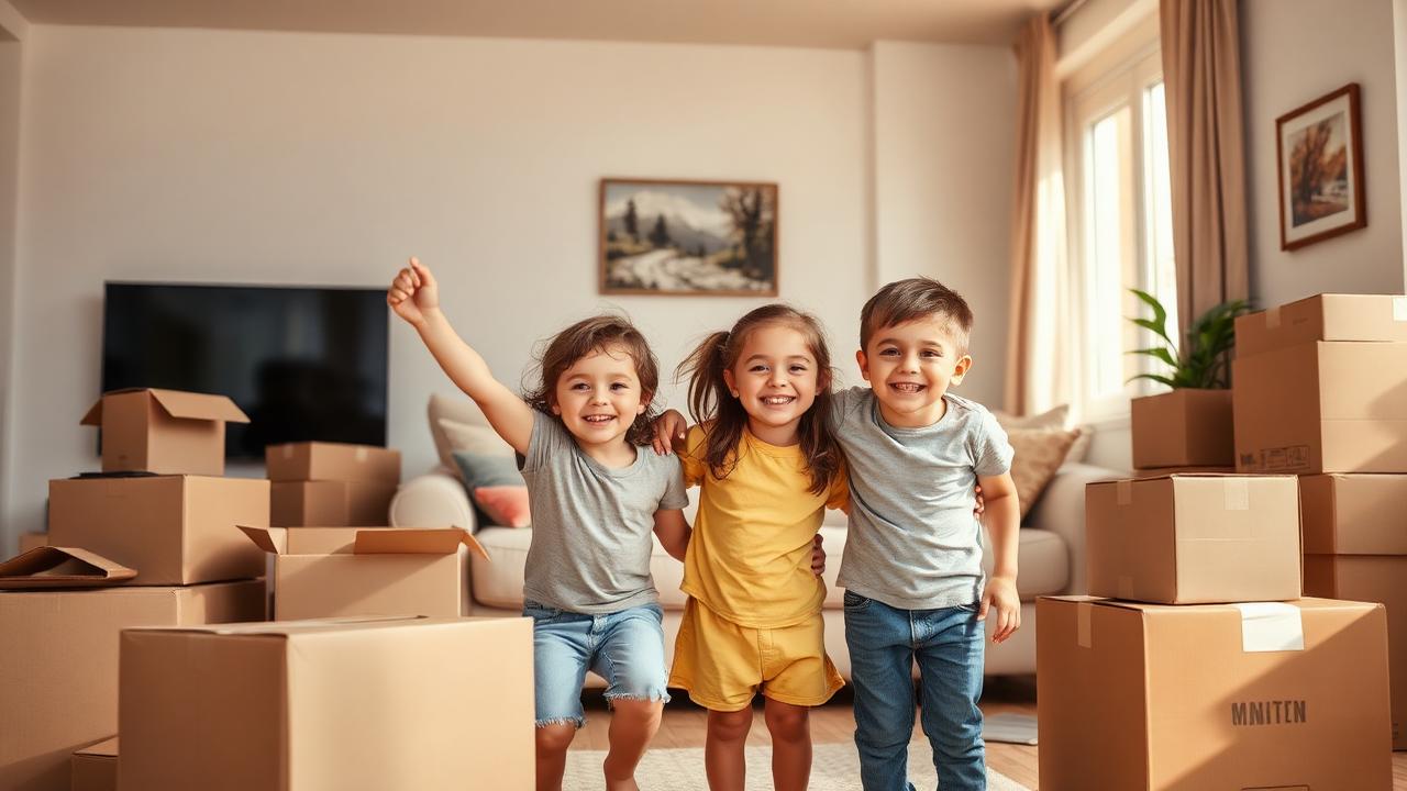 Familia en su nuevo hogar